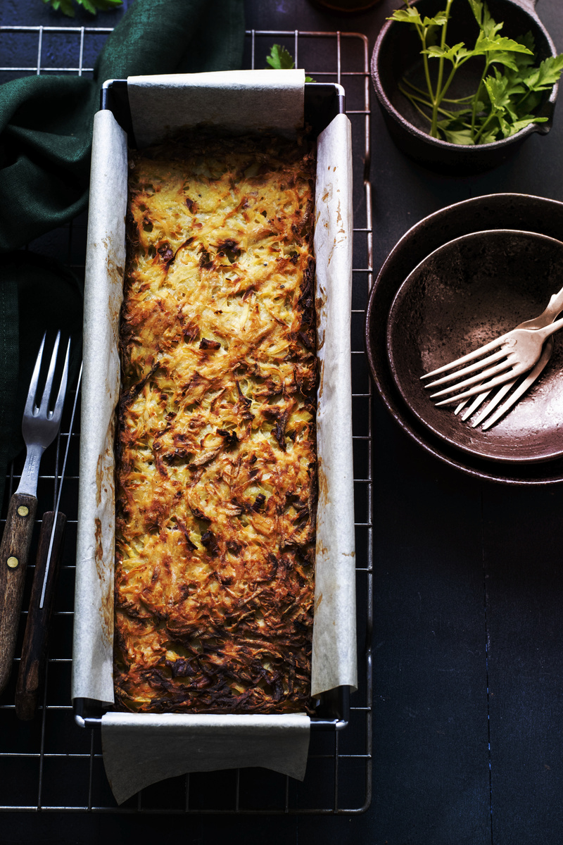 Fresh homemade potato kugel