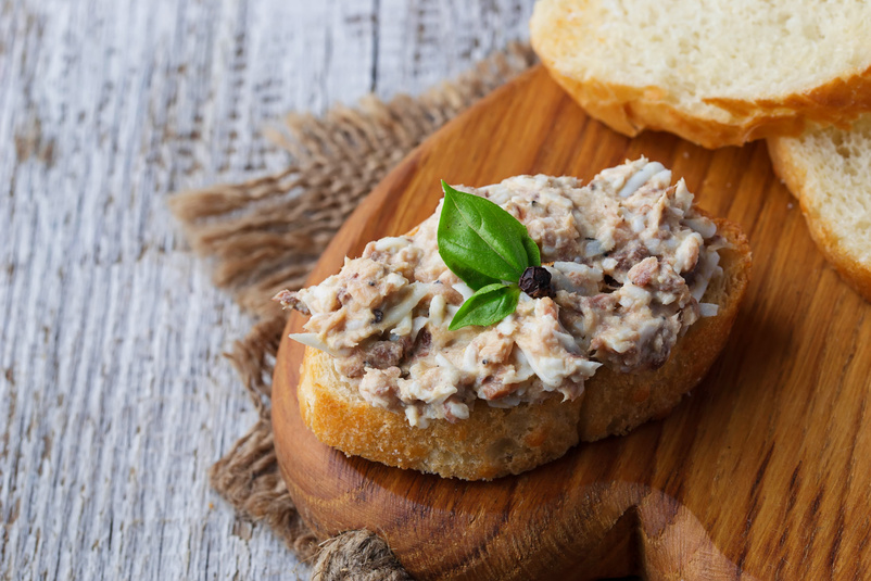 Canapes with Tuna Salad.