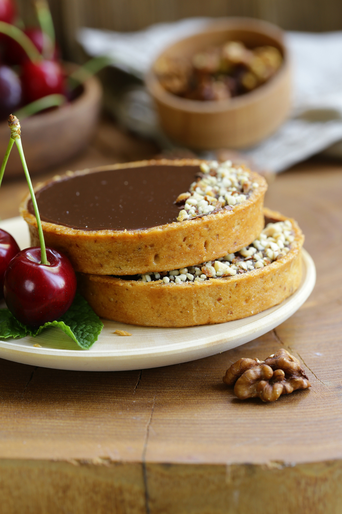Chocolate Tartlets with Berries and Nuts